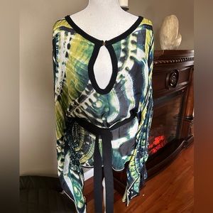 Roberto Cavalli silk butterfly blouse size 42
